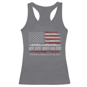 Best Effin’ Bonus Dad Ever Racerback Tank Top Step Dad American Flag TS10 Charcoal Print Your Wear
