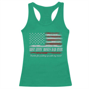 Best Effin’ Bonus Dad Ever Racerback Tank Top Step Dad American Flag TS10 Irish Green Print Your Wear