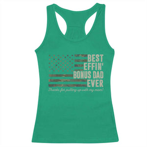 Best Effin’ Bonus Dad Ever Racerback Tank Top Step Dad Camo American Flag Camouflage TS10 Irish Green Print Your Wear