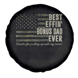 Best Effin’ Bonus Dad Ever Spare Tire Cover Step Dad Camo American Flag Camouflage TS10 Print Your Wear