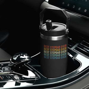 Best Stepdad Ever Flip Straw Tumbler Funny Retro Stepdad Bonus Dad TS10 Print Your Wear
