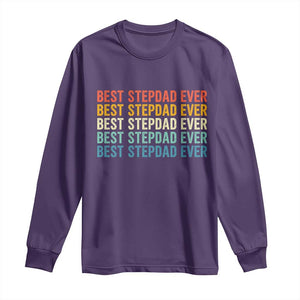 Best Stepdad Ever Long Sleeve Shirt Funny Retro Stepdad Bonus Dad TS10 Purple Print Your Wear
