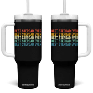 Best Stepdad Ever Tumbler With Handle Funny Retro Stepdad Bonus Dad TS10 One Size: 40 oz Black Print Your Wear