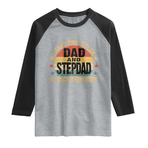 Bonus Dad Raglan Shirt Retro I Have Two Titles Dad And Stepdad Rock Them Both TS10 Heather Gray Black Print Your Wear
