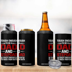 Bonus Dad 4 in 1 Can Cooler Tumbler Dad And Stepdad Fathers Day TS10 Print Your Wear