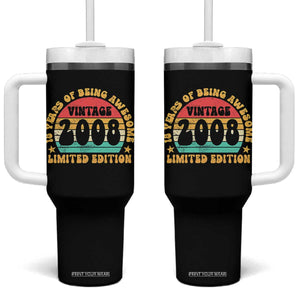 18th Birthday Tumbler With Handle Vintage 18yr 2008 Limited Edition 18 Year Old Gift TS10 One Size: 40 oz Black Print Your Wear