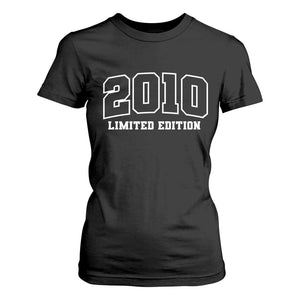 Vintage 2010 Limited Edition T Shirt For Women 16 Year Old Gift Retro Varsity 16th Birthday TS10 Black Print Your Wear