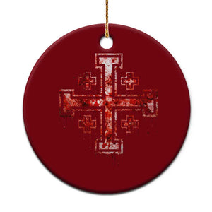 Crusader Jerusalem Cross Catholic Ceramic Ornament Gothic Christian Dark Faith Grunge Blood Splatter TS10 1pc Red Print Your Wear