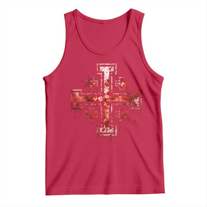Crusader Jerusalem Cross Catholic Tank Top Gothic Christian Dark Faith Grunge Blood Splatter TS10 Red Print Your Wear