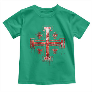 Crusader Jerusalem Cross Catholic Toddler T Shirt Gothic Christian Dark Faith Grunge Blood Splatter TS10 Irish Green Print Your Wear