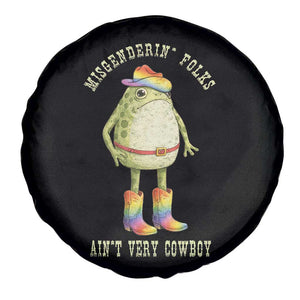 Funny Frog LGBTQ Spare Tire Cover Misgenderin Folks Aint Very Cowboy Pride Rainbow TS10 Print Your Wear