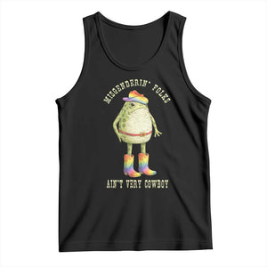 Funny Frog LGBTQ Tank Top Misgenderin Folks Aint Very Cowboy Pride Rainbow TS10 Black Print Your Wear