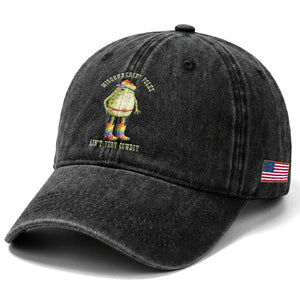 Funny Frog LGBTQ Washed Cotton Baseball Cap Misgenderin Folks Aint Very Cowboy Pride Rainbow TS10 Print Your Wear
