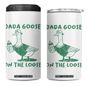 Silly Goose Dad 4 in 1 Can Cooler Tumbler New Dad Pregnancy Announcement Fathers Day TS10 One Size: 16 oz White Print Your Wear
