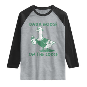 Silly Goose Dad Raglan Shirt New Dad Pregnancy Announcement Fathers Day TS10 Heather Gray Black Print Your Wear