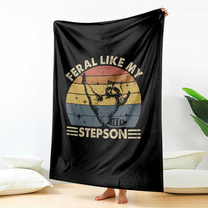 Bonus Dad Throw Blanket Retro Feral Raccoon Stepdad Gifts From Bonus Son Stepson TS10 Print Your Wear