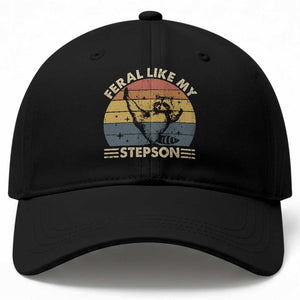 Bonus Dad Baseball Cap Retro Feral Raccoon Stepdad Gifts From Bonus Son Stepson TS10 Print Your Wear
