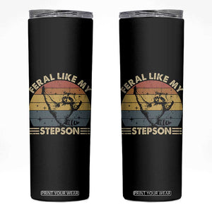 Bonus Dad Skinny Tumbler Retro Feral Raccoon Stepdad Gifts From Bonus Son Stepson TS10 Black Print Your Wear