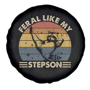 Bonus Dad Spare Tire Cover Retro Feral Raccoon Stepdad Gifts From Bonus Son Stepson TS10 Print Your Wear