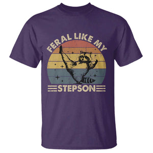 Bonus Dad T Shirt Retro Feral Raccoon Stepdad Gifts From Bonus Son Stepson TS10 Purple Print Your Wear