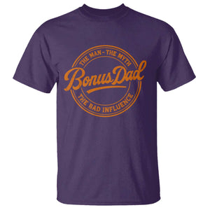 Bonus Dad T Shirt Vintage The Man Myth Bad Influence Funny Step Dad TS10 Purple Print Your Wear