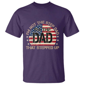 Bonus Dad T Shirt Not The Step Dad Im The Dad That Stepped Up USA Flag TS10 Purple Print Your Wear