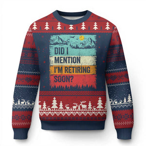 Did I Mention I'm Retiring Soon Ugly Christmas Sweater Funny Retro Vintage Retirement TS10 Navy Red Print Your Wear