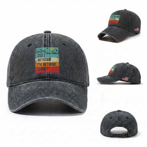 Did I Mention I'm Retiring Soon Washed Cotton Baseball Cap Funny Retro Vintage Retirement TS10 Washed Cap Universal Fit Dark Gray Print Your Wear