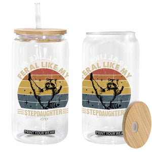 Bonus Dad Glass Can Retro Feral Raccoon Stepdad Gifts From Bonus Daughter Stepdaughter TS10 Print Your Wear