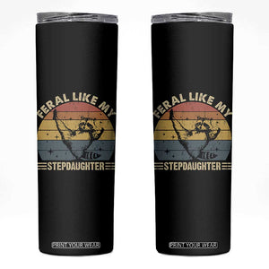 Bonus Dad Skinny Tumbler Retro Feral Raccoon Stepdad Gifts From Bonus Daughter Stepdaughter TS10 Black Print Your Wear
