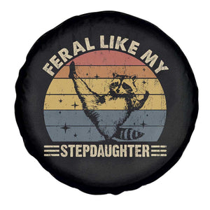 Bonus Dad Spare Tire Cover Retro Feral Raccoon Stepdad Gifts From Bonus Daughter Stepdaughter TS10 Print Your Wear