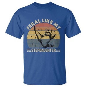 Bonus Dad T Shirt Retro Feral Raccoon Stepdad Gifts From Bonus Daughter Stepdaughter TS10 Royal Blue Print Your Wear