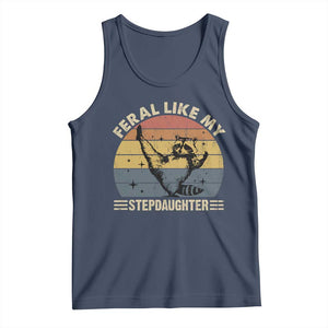 Bonus Dad Tank Top Retro Feral Raccoon Stepdad Gifts From Bonus Daughter Stepdaughter TS10 Navy Print Your Wear
