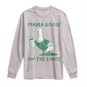 Silly Goose Mom Long Sleeve Shirt New Mom Pregnancy Announcement Mothers Day TS10 Ice Gray Print Your Wear