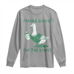 Silly Goose Mom Long Sleeve Shirt New Mom Pregnancy Announcement Mothers Day TS10 Sport Gray Print Your Wear