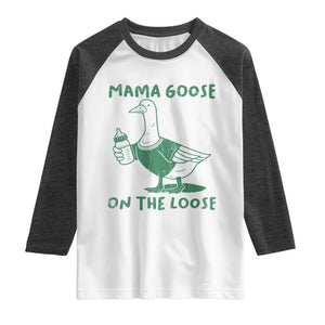 Silly Goose Mom Raglan Shirt New Mom Pregnancy Announcement Mothers Day TS10 White Heather Charcoal Print Your Wear