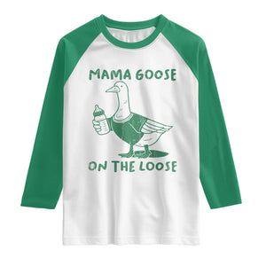 Silly Goose Mom Raglan Shirt New Mom Pregnancy Announcement Mothers Day TS10 White Kelly Green Print Your Wear
