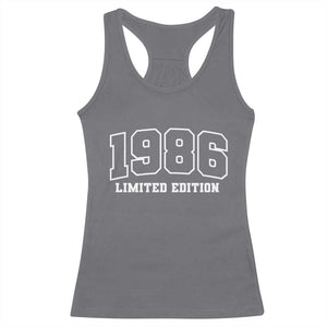 Vintage 1986 Limited Edition Racerback Tank Top 50 Year Old Gift Retro Varsity 40th Birthday TS10 Charcoal Print Your Wear