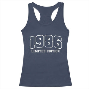 Vintage 1986 Limited Edition Racerback Tank Top 50 Year Old Gift Retro Varsity 40th Birthday TS10 Navy Print Your Wear