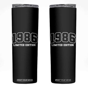 Vintage 1986 Limited Edition Skinny Tumbler 50 Year Old Gift Retro Varsity 40th Birthday TS10 Black Print Your Wear