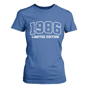 Vintage 1986 Limited Edition T Shirt For Women 50 Year Old Gift Retro Varsity 40th Birthday TS10 Royal Blue Print Your Wear
