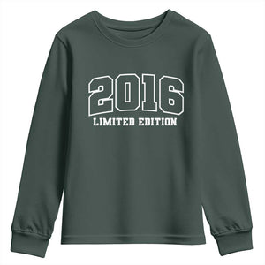 Vintage 2016 Limited Edition Youth Sweatshirt 10 Year Old Gift Retro Varsity 10th Birthday TS10 Dark Forest Green Print Your Wear