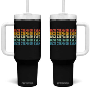 Best Stepmom Ever Tumbler With Handle Funny Retro StepMom Bonus Mom TS10 One Size: 40 oz Black Print Your Wear