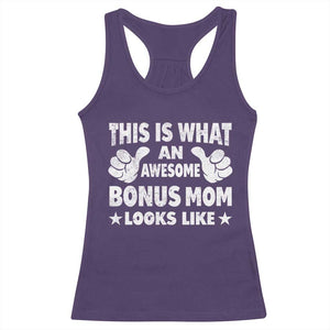 Funny Stepmom Racerback Tank Top This Is What An Awesome Bonus Mom Looks Like TS10 Purple Print Your Wear