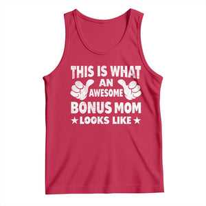 Funny Stepmom Tank Top This Is What An Awesome Bonus Mom Looks Like TS10 Red Print Your Wear