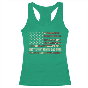 Best Effin Bonus Dad Ever Racerback Tank Top Funny Step Dad Camo American Flag TS10 Irish Green Print Your Wear