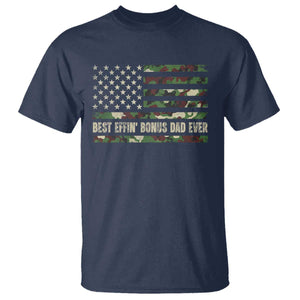 Best Effin Bonus Dad Ever T Shirt Funny Step Dad Camo American Flag TS10 Navy Print Your Wear