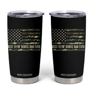 Best Effin Bonus Dad Ever Tumbler Cup Funny Step Dad Camo American Flag TS10 Black Print Your Wear