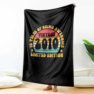 16th Birthday Throw Blanket Vintage 16yr 2010 Limited Edition 16 Year Old Gift TS10 Print Your Wear