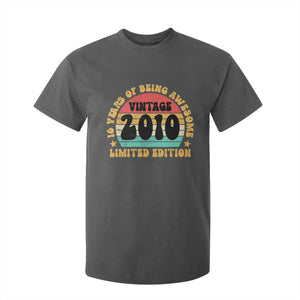 16th Birthday T Shirt For Kid Vintage 16yr 2010 Limited Edition 16 Year Old Gift TS10 Dark Heather Print Your Wear